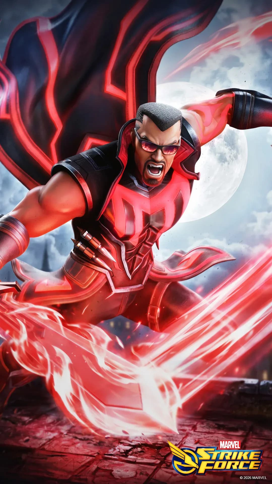 Blade character render — MARVEL Strike Force