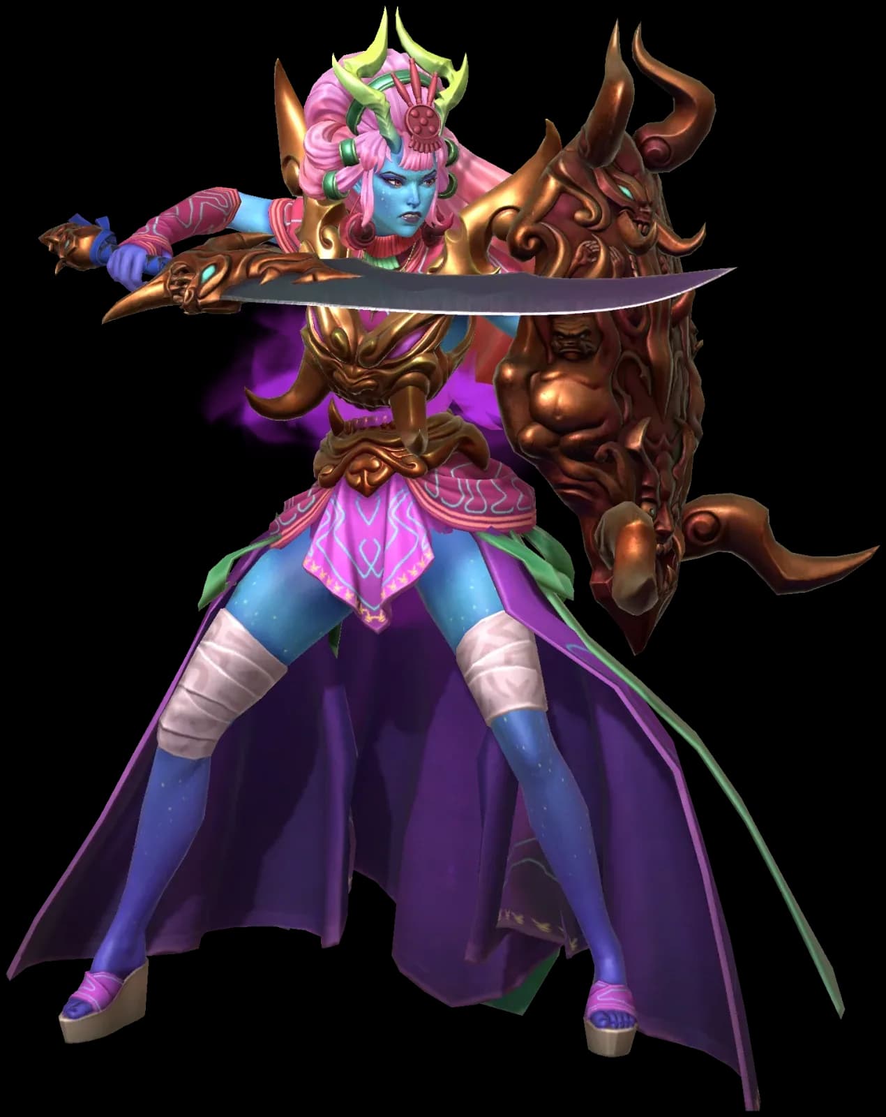 Ganbuku of the Mask character render — Invokers: Titan Legacy
