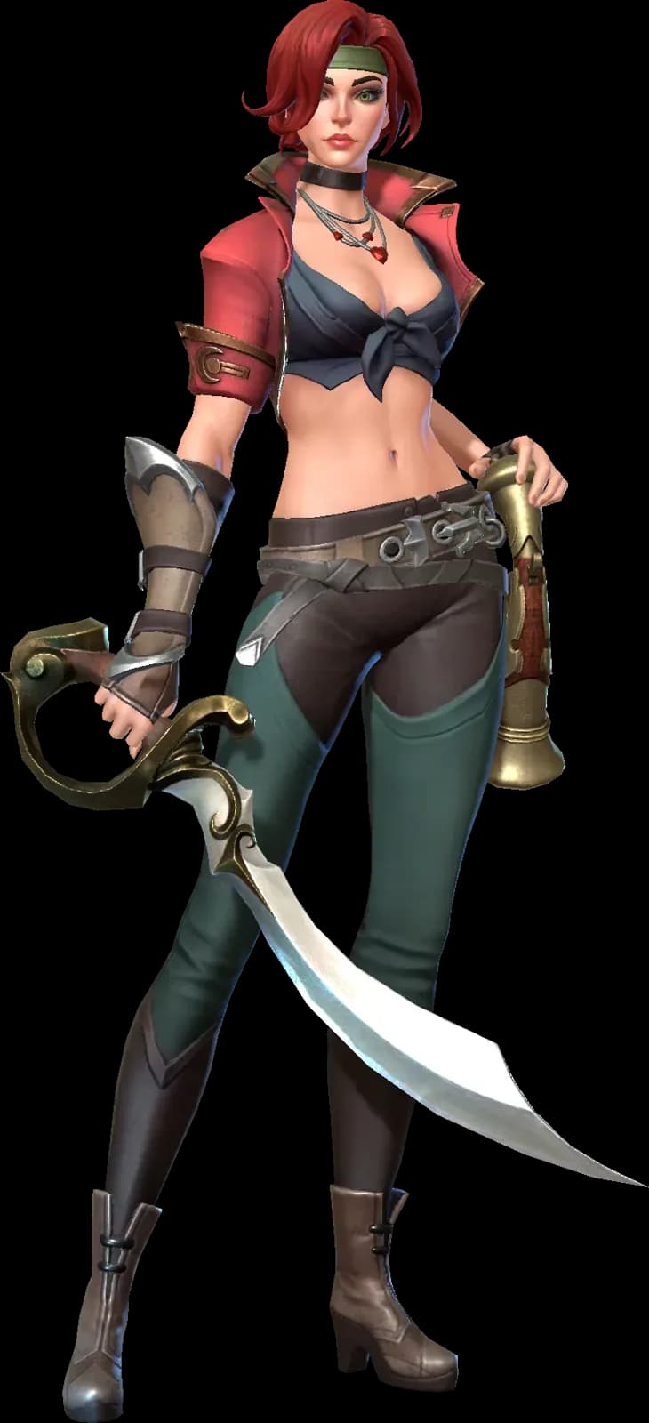 Red Mellia character render — Invokers: Titan Legacy